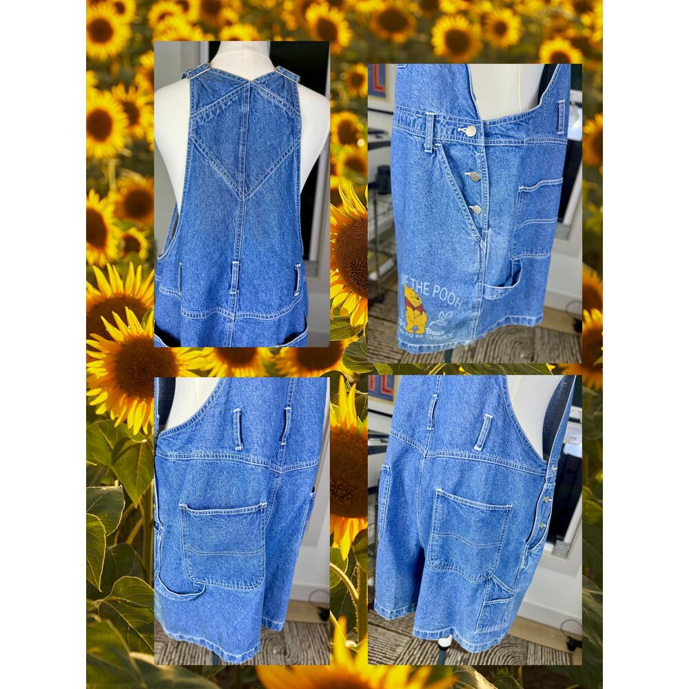 Volup Vintage Y2K Disney Winnie the Pooh Denim Bib Shortalls Size 22W - Picture 5 of 5